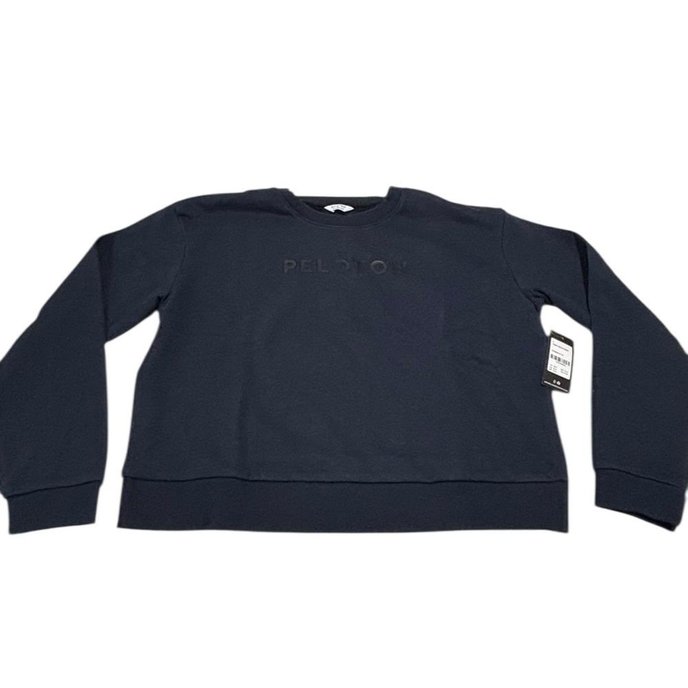 Peloton navy crop fleece Sweatshirt size medium NWT - Picture 2 of 8